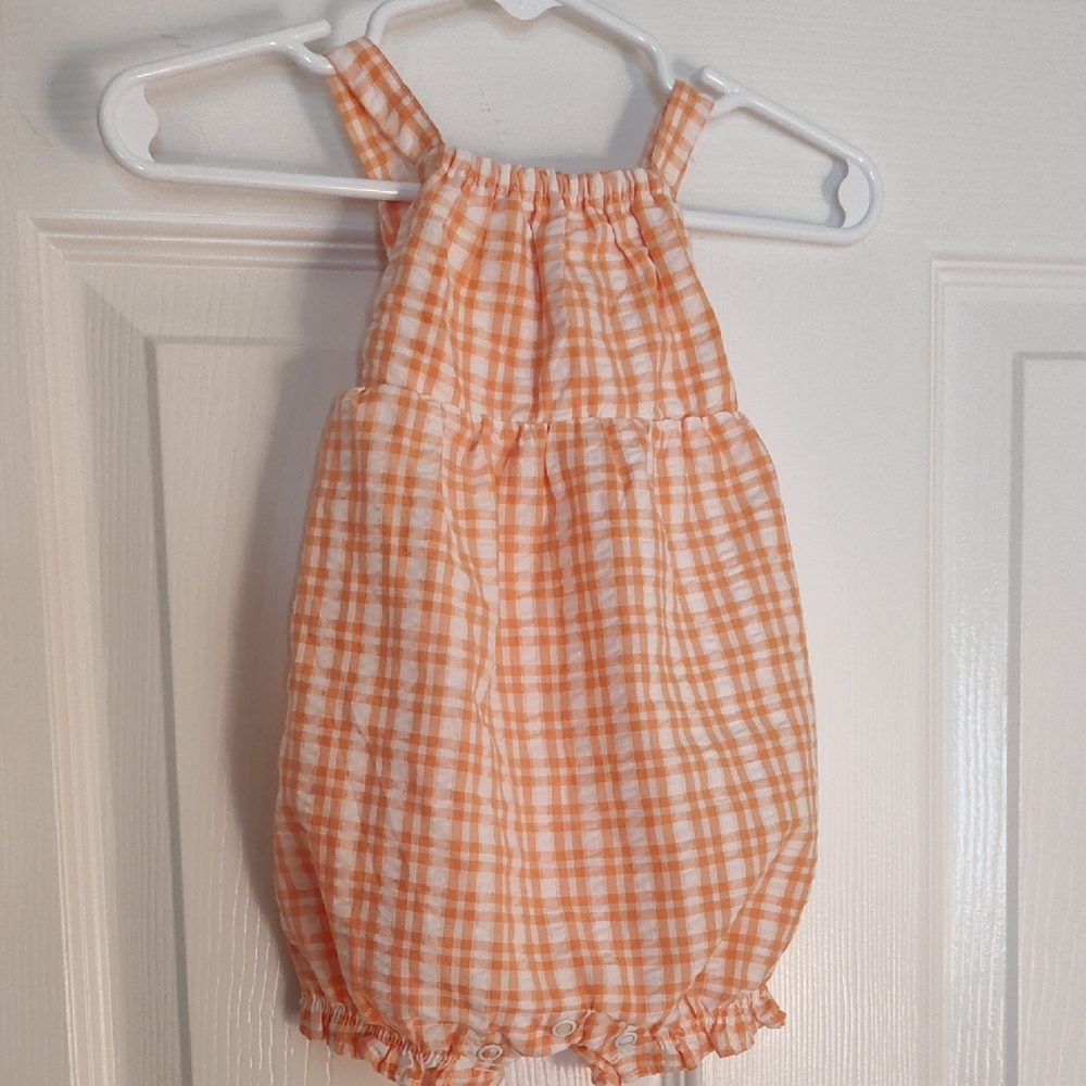 Carter's Orange and White Baby Romper